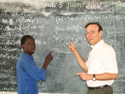 Dr. David Sahn with student